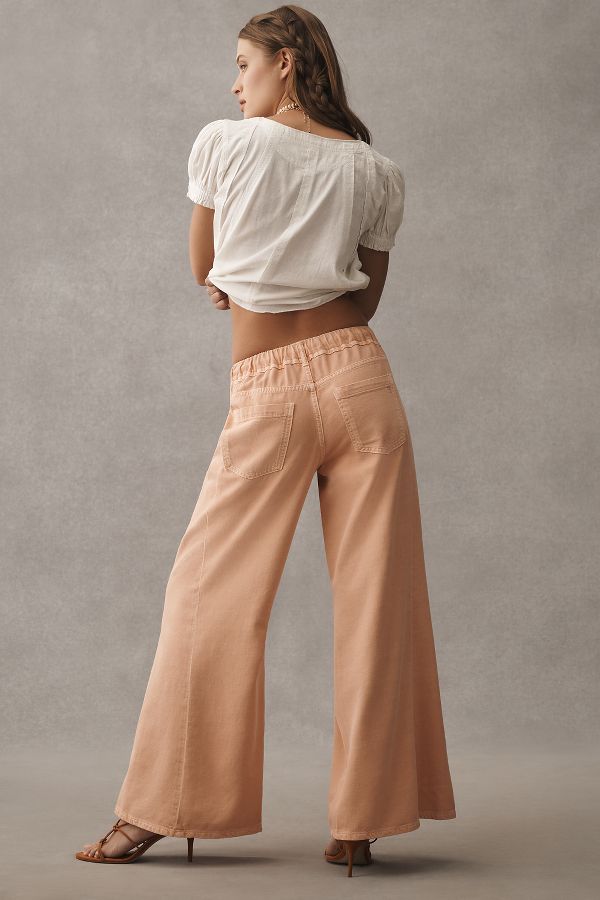 Slide View: 2: The Adi Mid-Rise Relaxed Flare Pants by Pilcro: Pull-On Edition