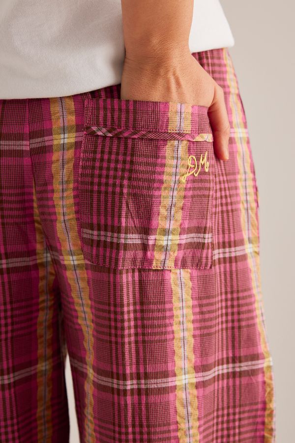 Slide View: 3: Damson Madder Harrison Check Straight-Leg Trousers