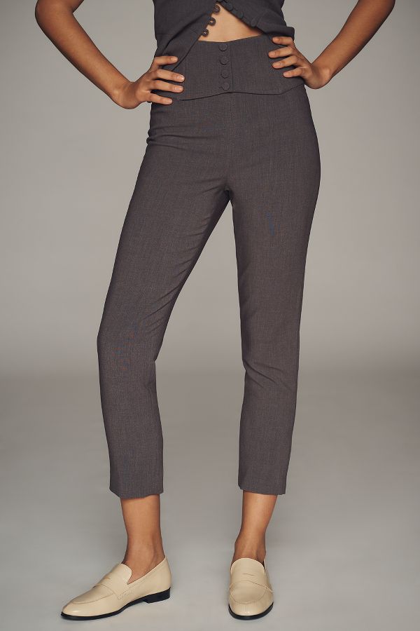 Slide View: 2: Bardot High-Rise Slim Corset Pants