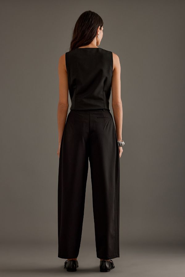 Slide View: 2: By Anthropologie Aiden Barrel Trousers