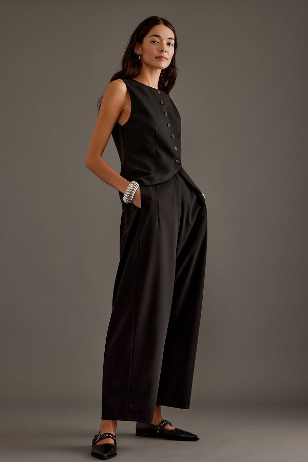 Slide View: 3: By Anthropologie Aiden Barrel Trousers