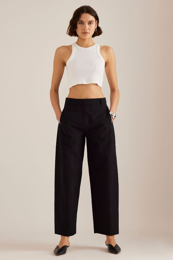 Vista diapositiva: 1: By Anthropologie Aiden Linen-Blend Barrel Trousers