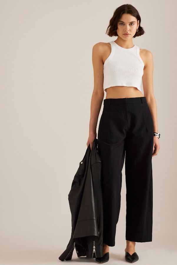 Vista diapositiva: 3: By Anthropologie Aiden Linen-Blend Barrel Trousers