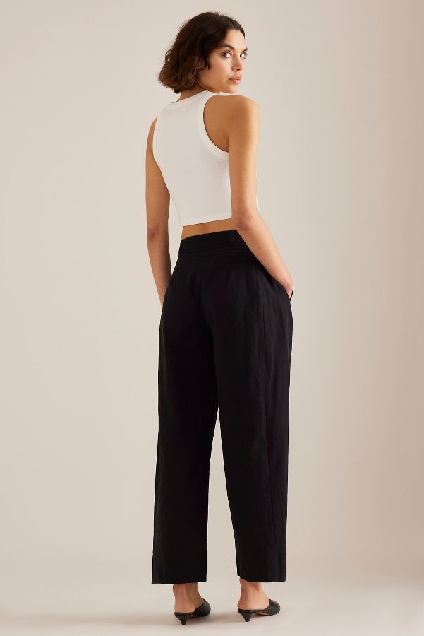 Vista diapositiva: 2: By Anthropologie Aiden Linen-Blend Barrel Trousers