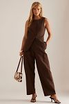 Thumbnail View 1: By Anthropologie Aiden Linen-Blend Barrel Trousers