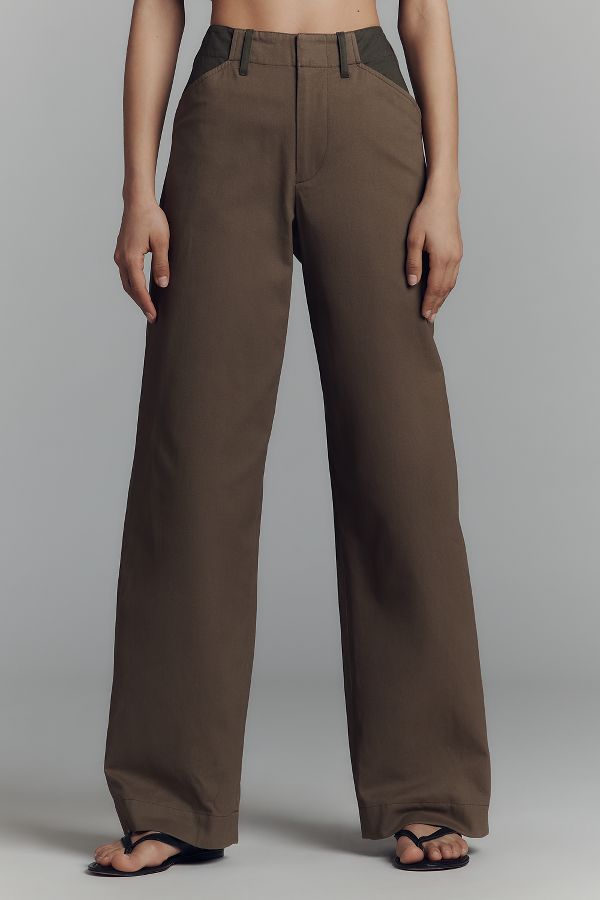 Slide View: 2: rag & bone Banks Mid-Rise Wide-Leg Full-Length Pants