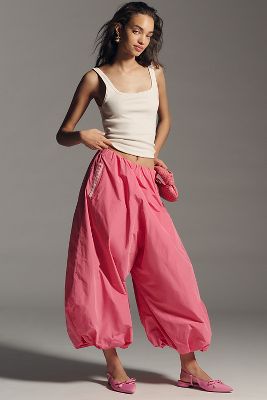 Maeve Bubble-Leg High-Rise Chino Pants