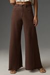 Thumbnail View 3: The Adi Mid-Rise Frayed Relaxed Flare Pants by Pilcro: Linen Edition