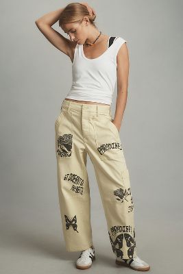 Los Pantalones Barril de Tiro Bajo Allison Marie Garcia Millie por Pilcro