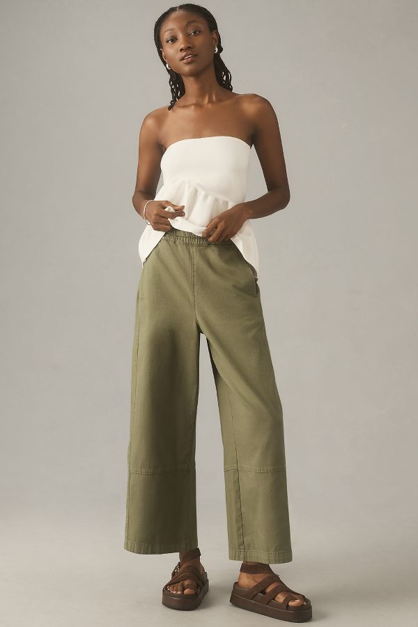 Slide View: 1: The Izzie Relaxed Pull-On Barrel Pants by Pilcro