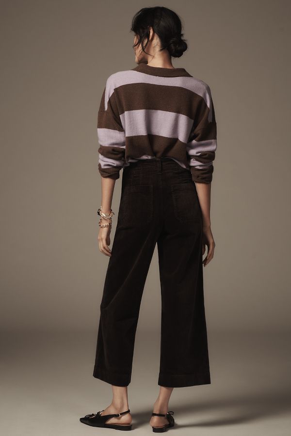 Slide View: 3: The Colette Cropped Wide-Leg Pants by Maeve: Corduroy Edition