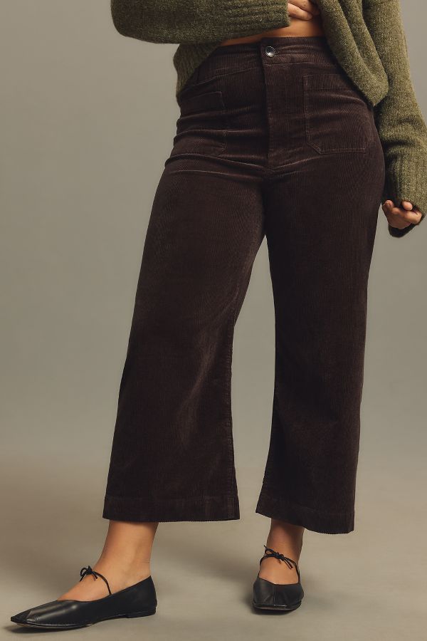 Slide View: 6: The Colette Cropped Wide-Leg Pants by Maeve: Corduroy Edition