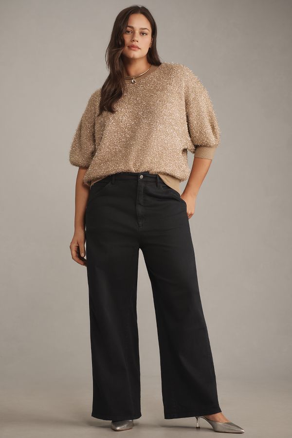 Slide View: 5: Pilcro Relaxed Elastic-Back Wide-Leg Pants