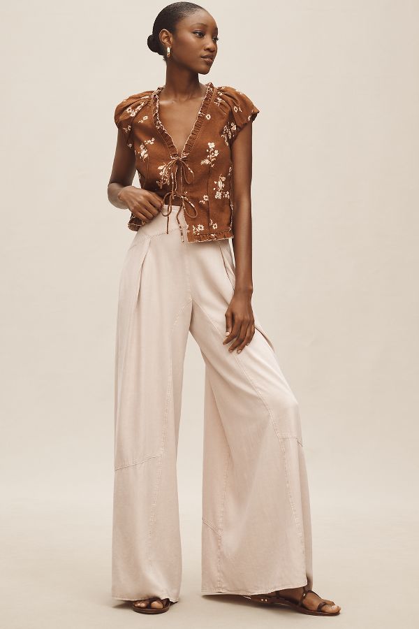 Slide View: 1: Pilcro Linen Palazzo Trouser Pants