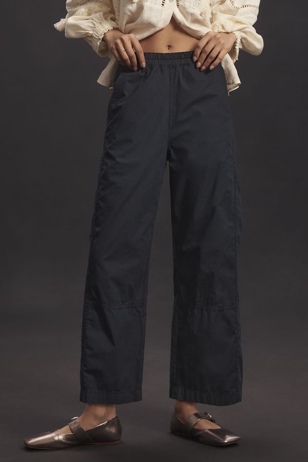 Slide View: 2: The Izzie Relaxed Pull-On Barrel Pants by Pilcro: Poplin Edition