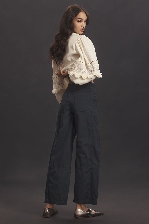 Slide View: 3: The Izzie Relaxed Pull-On Barrel Pants by Pilcro: Poplin Edition