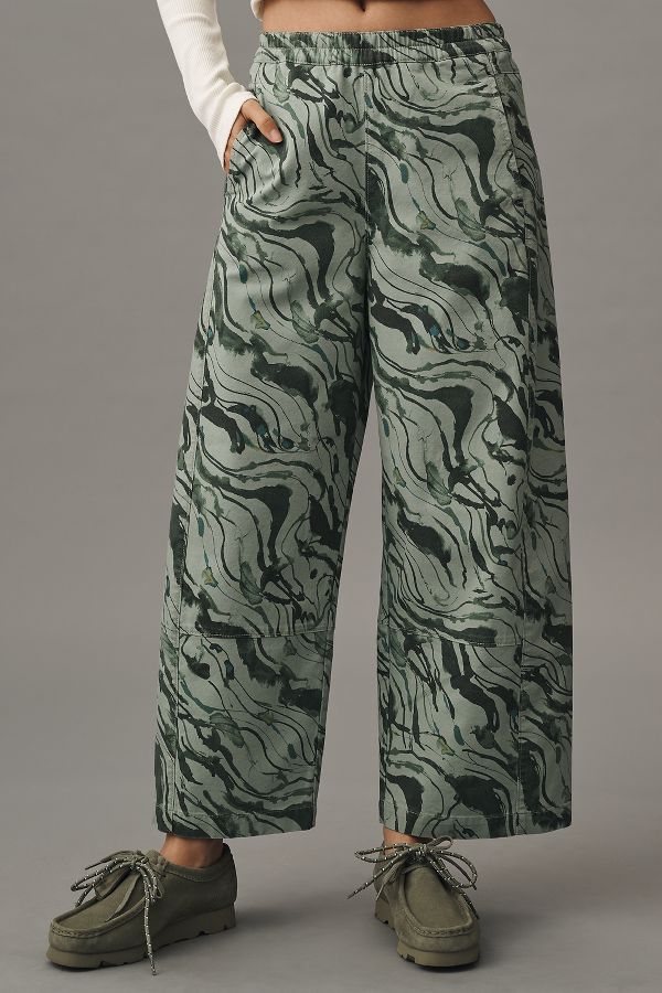 Slide View: 2: The Izzie Relaxed Pull-On Barrel Pants by Pilcro: Printed Edition