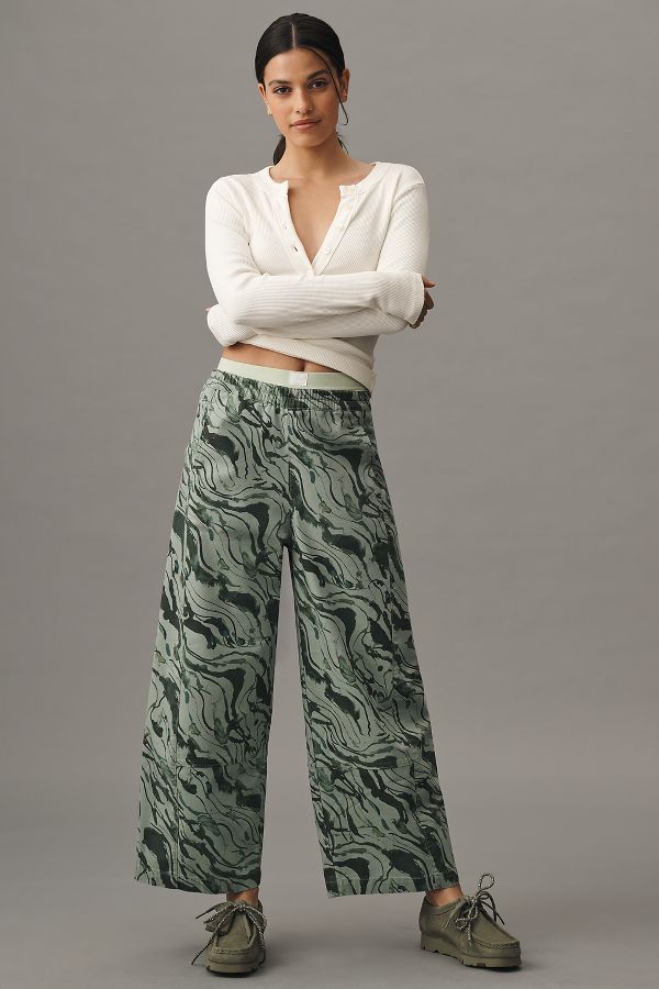 Slide View: 1: The Izzie Relaxed Pull-On Barrel Pants by Pilcro: Printed Edition