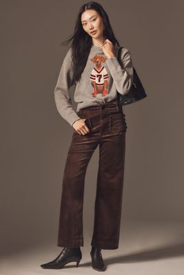 The Colette Scallop Pocket Corduroy Crop Wide-Leg Pants by Maeve