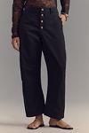 Thumbnail View 6: The Arin Mid-Rise Button-Front Barrel Pants by Pilcro: Linen Blend Edition