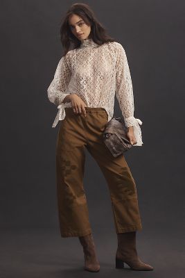 The Izzie Relaxed Pull-On Barrel Pants by Pilcro: Patch Edition