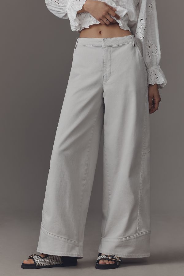 Slide View: 2: Pilcro Mid-Rise Curve Wide-Leg Pants