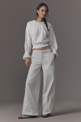 Pilcro Mid-Rise Curve Wide-Leg Pants