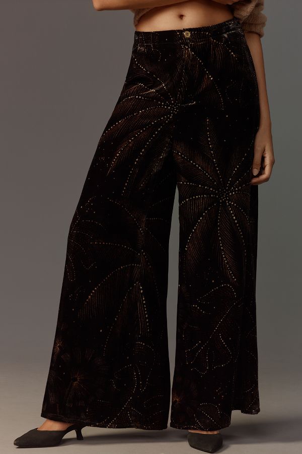 Slide View: 2: Farm Rio x Anthropologie Printed Velvet Pants