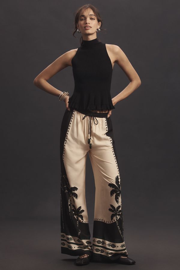 Slide View: 1: Farm Rio Martina Pull-On Pants