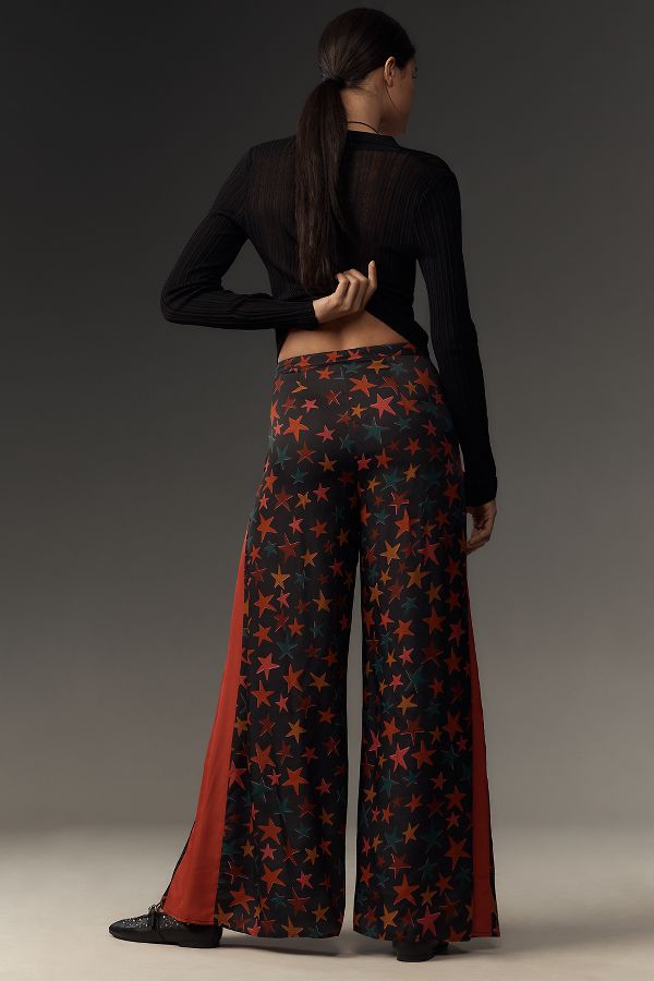 Slide View: 4: Farm Rio x Anthropologie Star Print Wide-Leg Pants