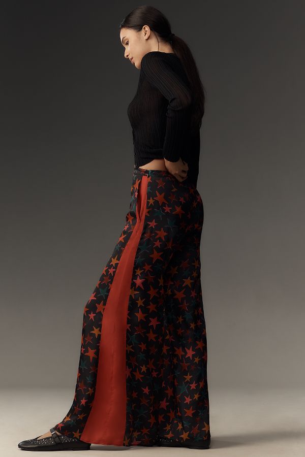 Slide View: 5: Farm Rio x Anthropologie Star Print Wide-Leg Pants