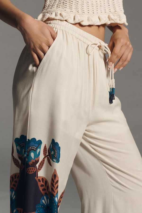 Slide View: 4: Farm Rio x Anthropologie Printed Pull-On Pants