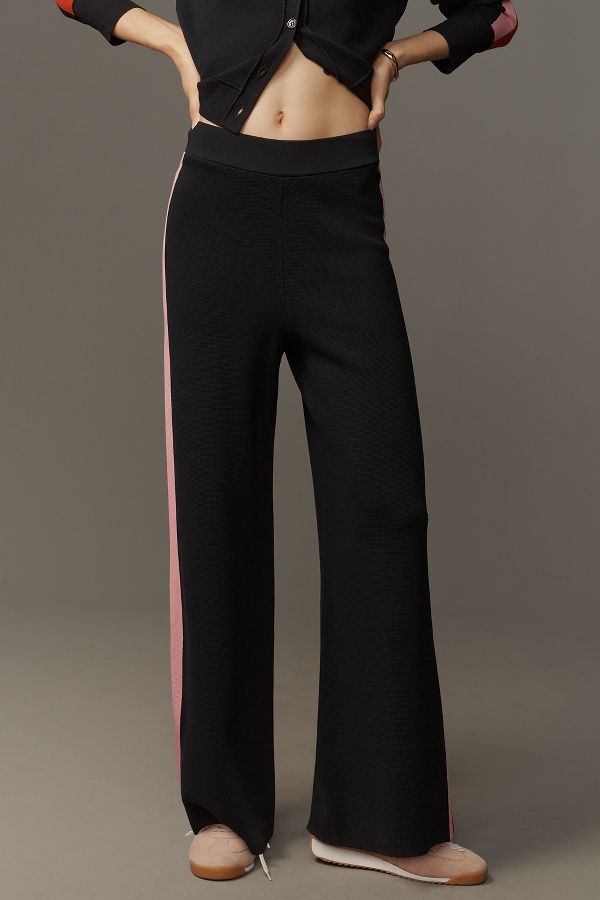 Slide View: 3: Maeve Side-Stripe Knit Track Pants