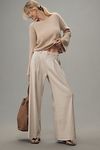 Thumbnail View 1: The Avery Pleated Wide-Leg Trousers by Maeve: Linen Edition