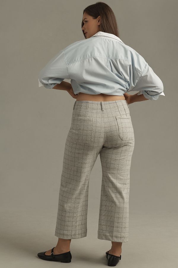 Slide View: 7: The Colette Cropped Wide-Leg Pants by Maeve: Knit Plaid Edition