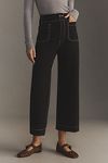 Thumbnail View 4: The Colette Cropped Wide-Leg Pants by Maeve: Ponte Contrast Edition