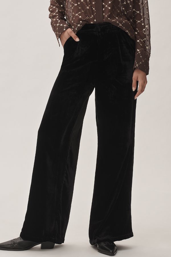 Slide View: 2: By Anthropologie Wide-Leg Velvet Pants