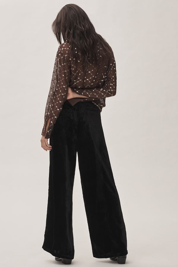 Slide View: 4: By Anthropologie Wide-Leg Velvet Pants