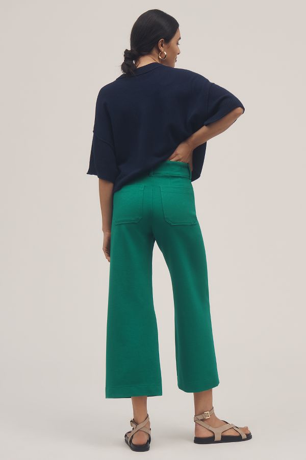 Slide View: 3: The Colette Cropped Wide-Leg Pants by Maeve: Knit Edition