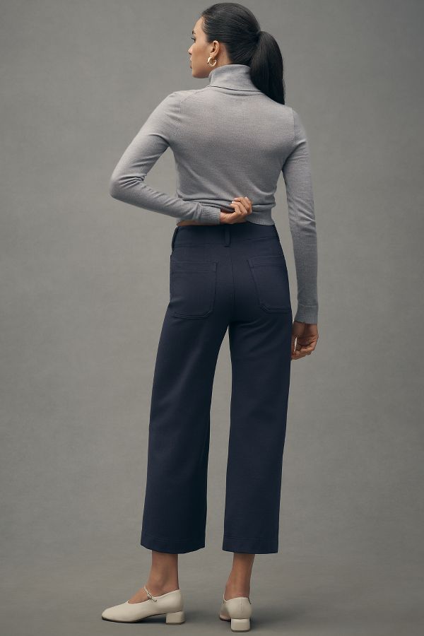 Slide View: 3: The Colette Cropped Wide-Leg Pants by Maeve: Knit Edition