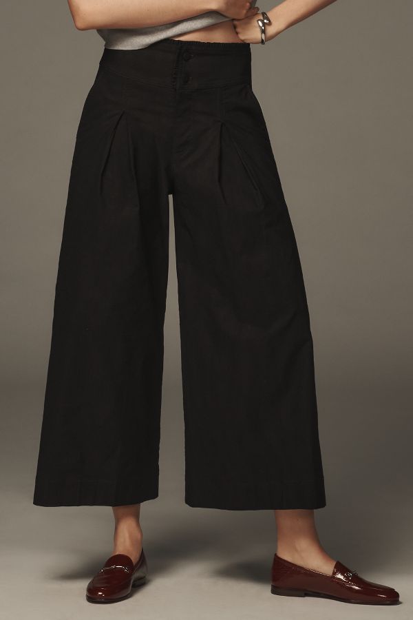 Slide View: 3: Maeve A-Line Yoke Culotte Trousers