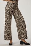 Thumbnail View 3: The Ettie High-Rise Crop Wide-Leg Trousers by Maeve: Leopard Edition