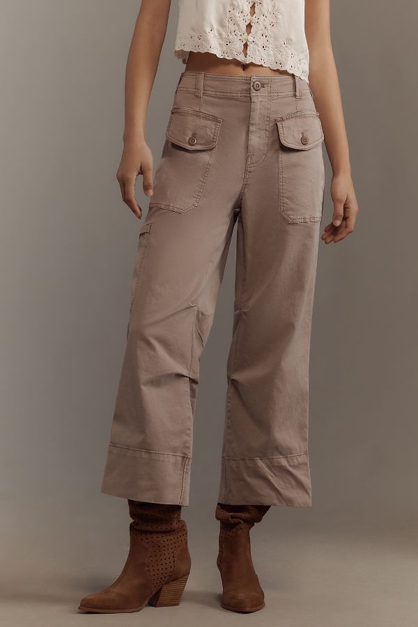 Slide View: 2: Pilcro Cropped Wide-Leg Pants