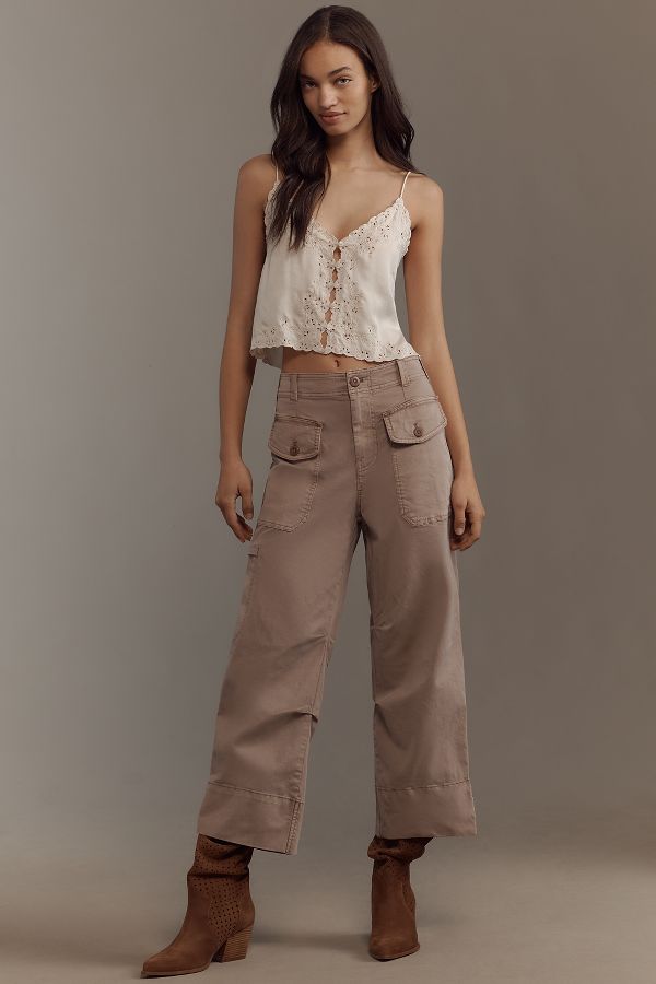 Slide View: 1: Pilcro Cropped Wide-Leg Pants