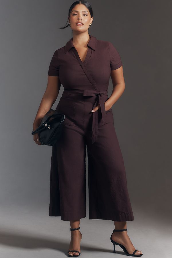 Slide View: 5: The Colette Wrap Jumpsuit by Maeve