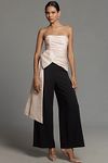 Thumbnail View 1: Hutch Strapless Ruched Bow Wide-Leg Jumpsuit