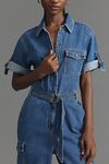 Thumbnail View 3: KIVARI Natalie Short-Sleeve Denim Jumpsuit