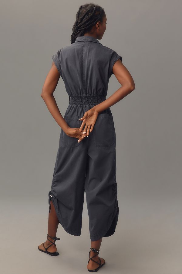 Slide View: 2: By Anthropologie Shirting Parachute Jumpsuit