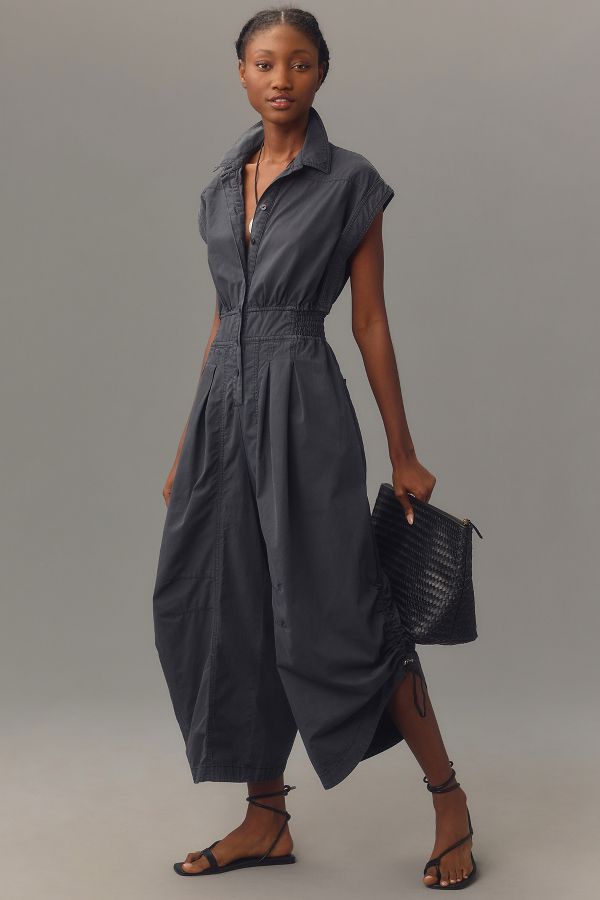 Slide View: 3: By Anthropologie Shirting Parachute Jumpsuit