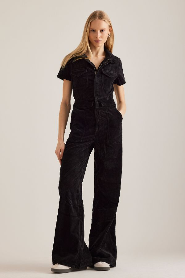 Slide View: 1: Good American Corduroy Palazzo Jumpsuit